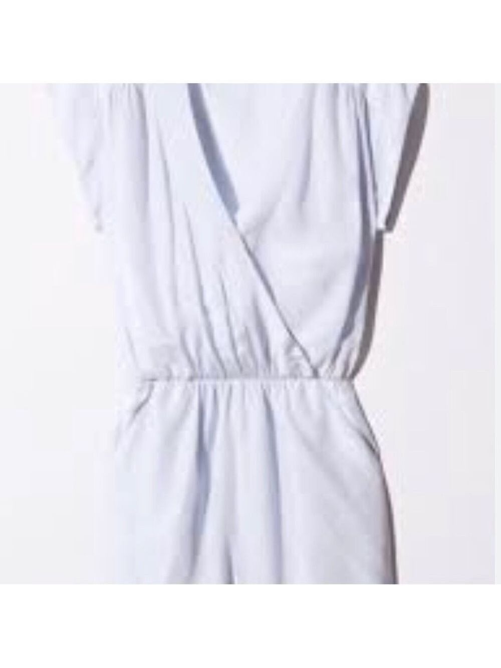 Babaton Aritzia light blue silk wrap style romper with pockets size xs - Picture 2 of 9